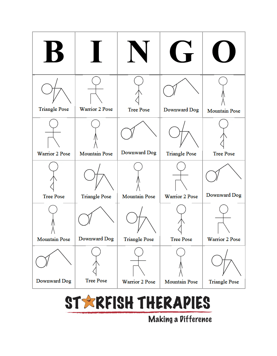 Free Printable Yoga Bingo Cards
