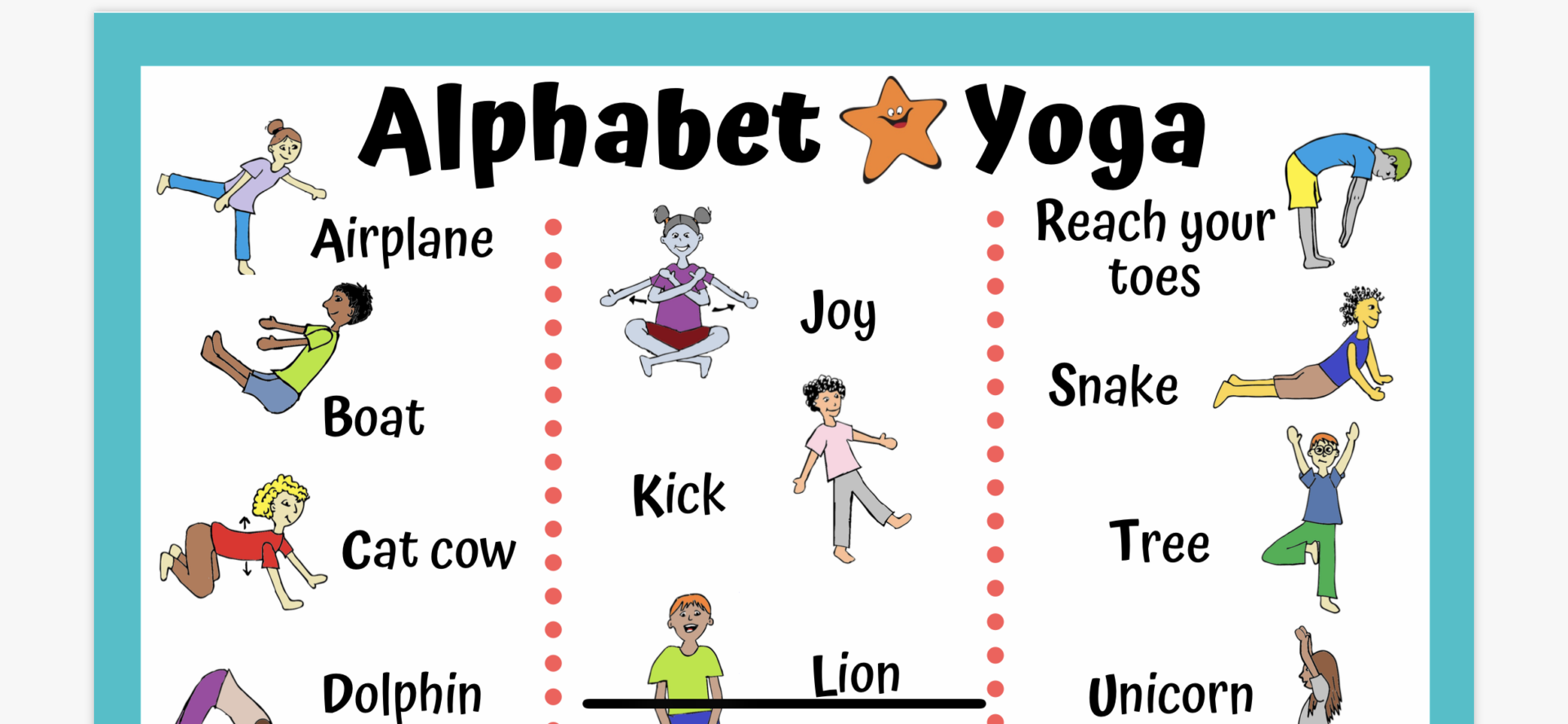 ABC Yoga Chart For Kids • Enchanted Little World